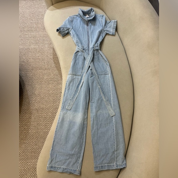 Denim - Women's Light Blue Denim Jumpsuit